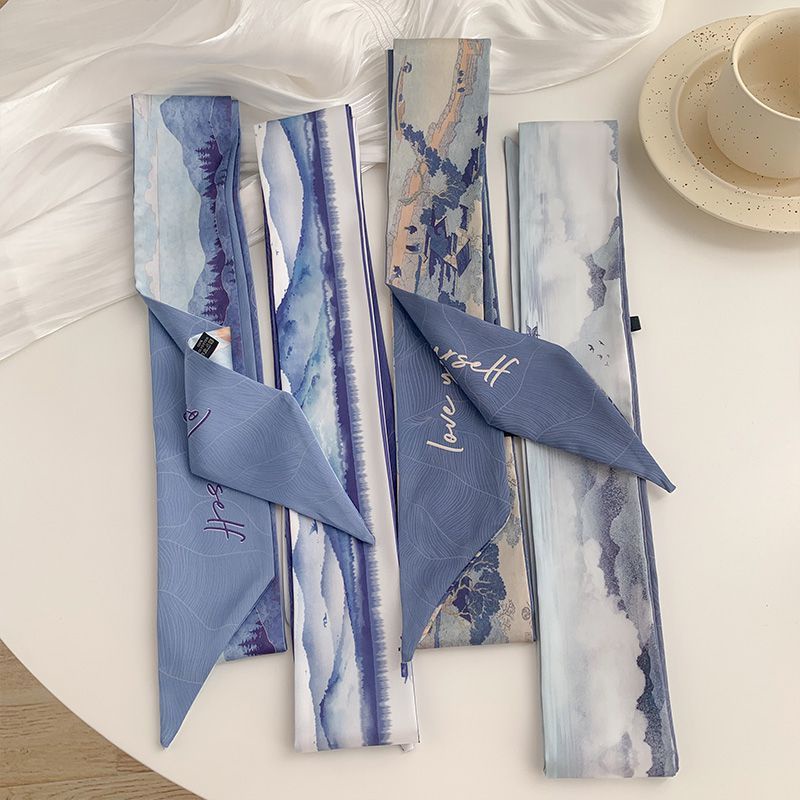 Khăn Quàng Cổ Lụa Hai Mặt Phong Cách Trung Hoa Cổ Điển Thanh Lịch Dành Cho Nữ