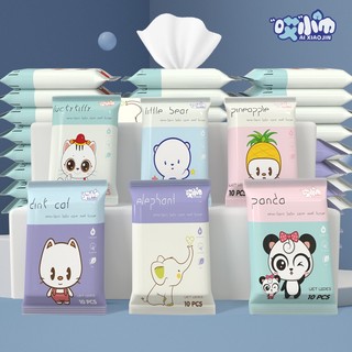 10 Tờ Khăn Ướt, Giấy Ướt, Khăn Giấy Dùng Một Lần, Khăn Ướt Dùng Cho Trẻ Sơ Sinh Tiện Lợị
