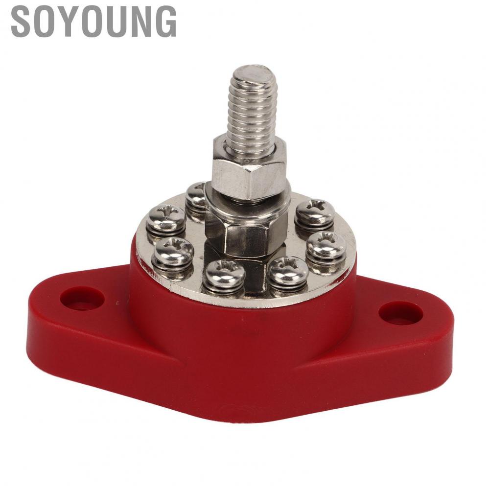 Soyoung BusBar Junction Post  DC48V Safe 3/8in Stud Fiberglass Reinforced Base Universal Power Distribution Block for RV Boat