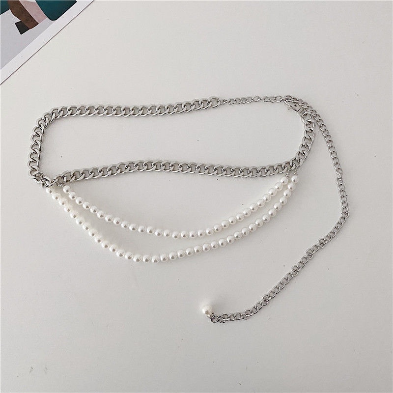 Thắt Lưng Chuỗi Ngọc Trai Bằng Kim Loại Thanh Lịch Phù Hợp Với Váy Hán Phục punk