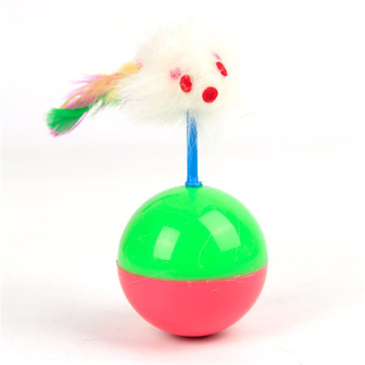 Đồ Chơi Tương Tác Với Mèo Hình Chuột Bằng Lông Vũ Dễ Thương