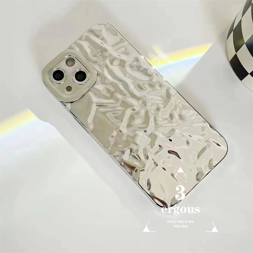 Ốp Điện Thoại Màu Bạc Họa Tiết Sang Trọng Chống Sốc Cho IPhone 14 13 12 11 Pro Max SE2020 X XR Xs Max 7 8 6 6s Plus