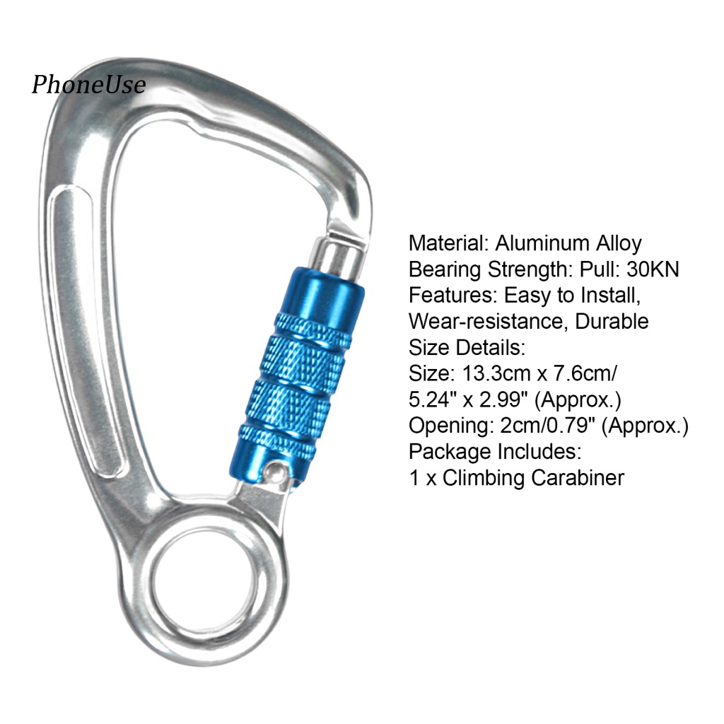 Móc Khóa Leo Núi Chữ O Bằng Hợp Kim Nhôm PU Chống Mòn An Toàn
