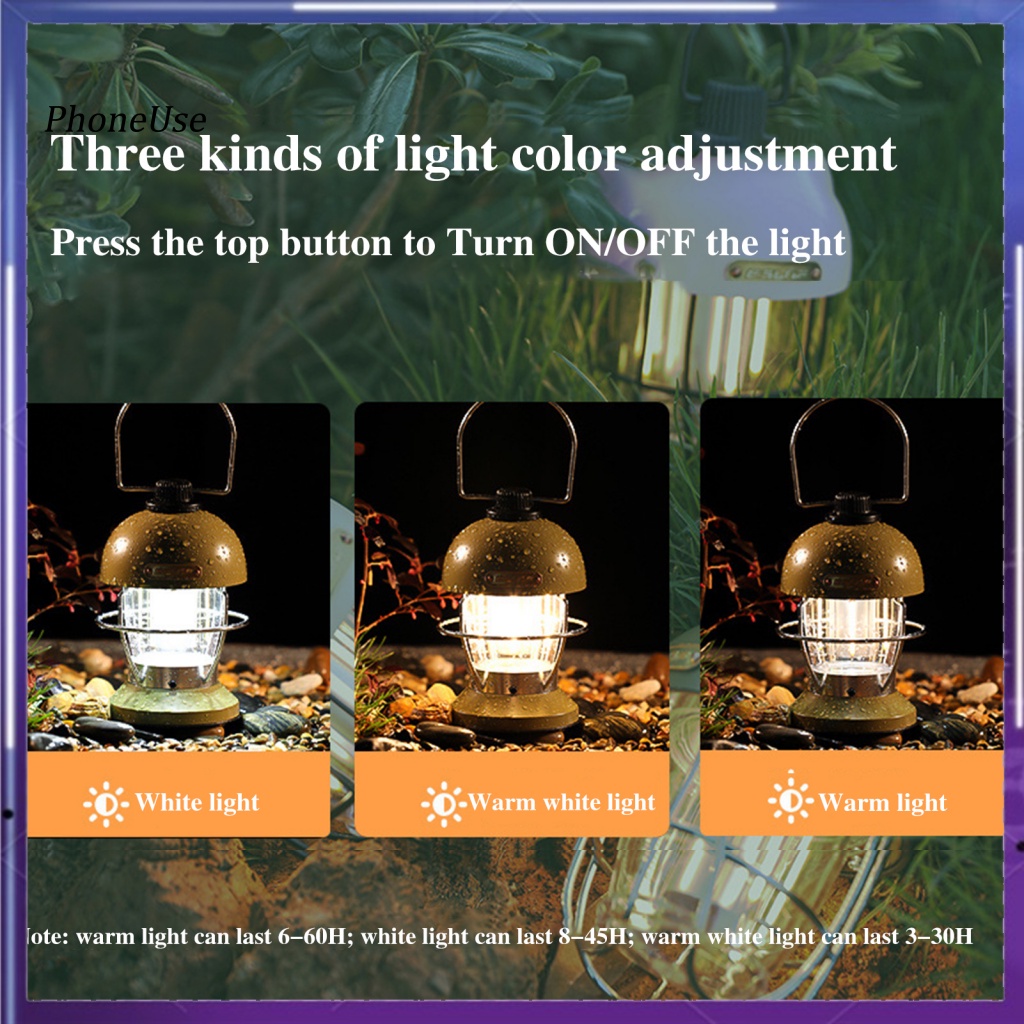 Đèn Lồng Da PU Chống Thấm Nước IPX4 Sử Dụng Pin Sạc Qua USB Tiện Dụng