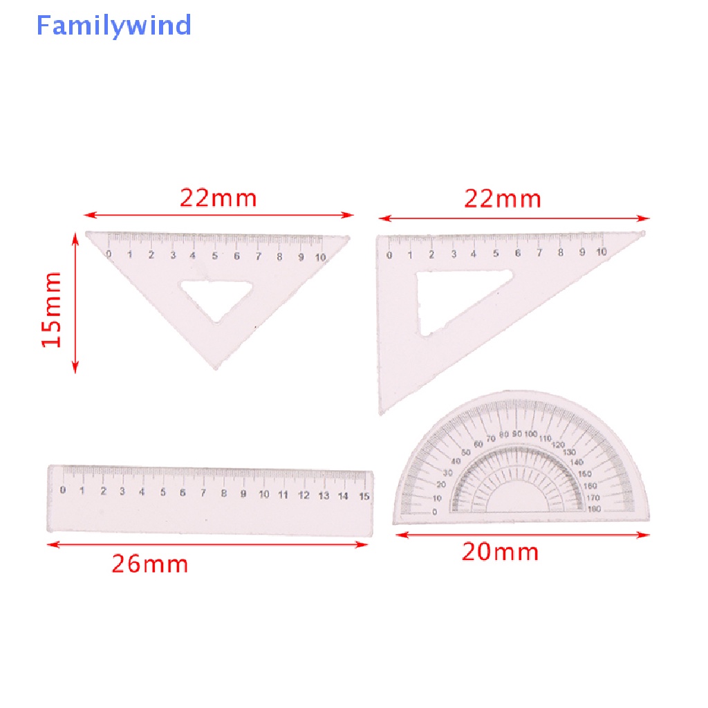 Set 4 Thước Kẻ Mini Tỉ Lệ 1: 12 Cho Bé Chơi Đồ Hàng