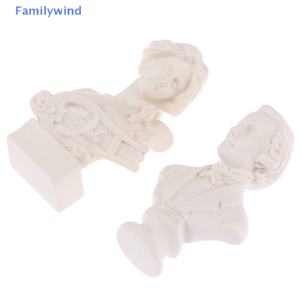 1 Tượng Mô Hình Xe Buýt Bằng Nhựa Resin Màu Trắng Trang Trí Nhà Búp Bê