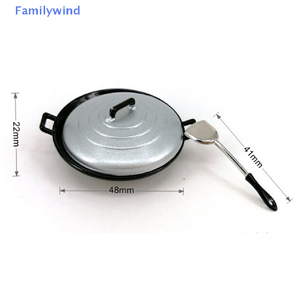 Set 3 Món Đồ Chơi Gồm Nồi + Nắp Nồi + Muỗng + Vỏ Bánh pancake Tỉ Lệ 1: 12 Cho Nhà Búp Bê