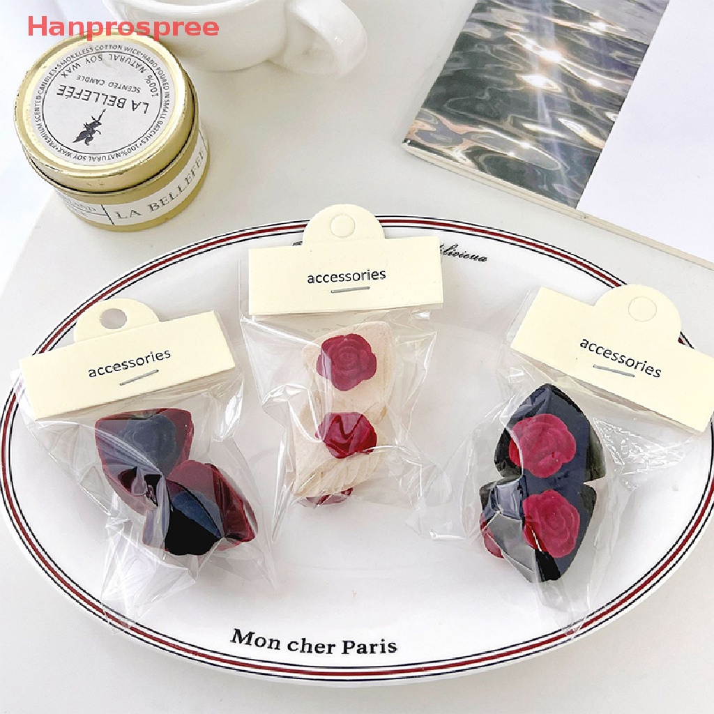 Hanprospree > Kẹp Tóc Mái Hình Tai Mèo Hai Mặt Màu Trơn Phong Cách Retro