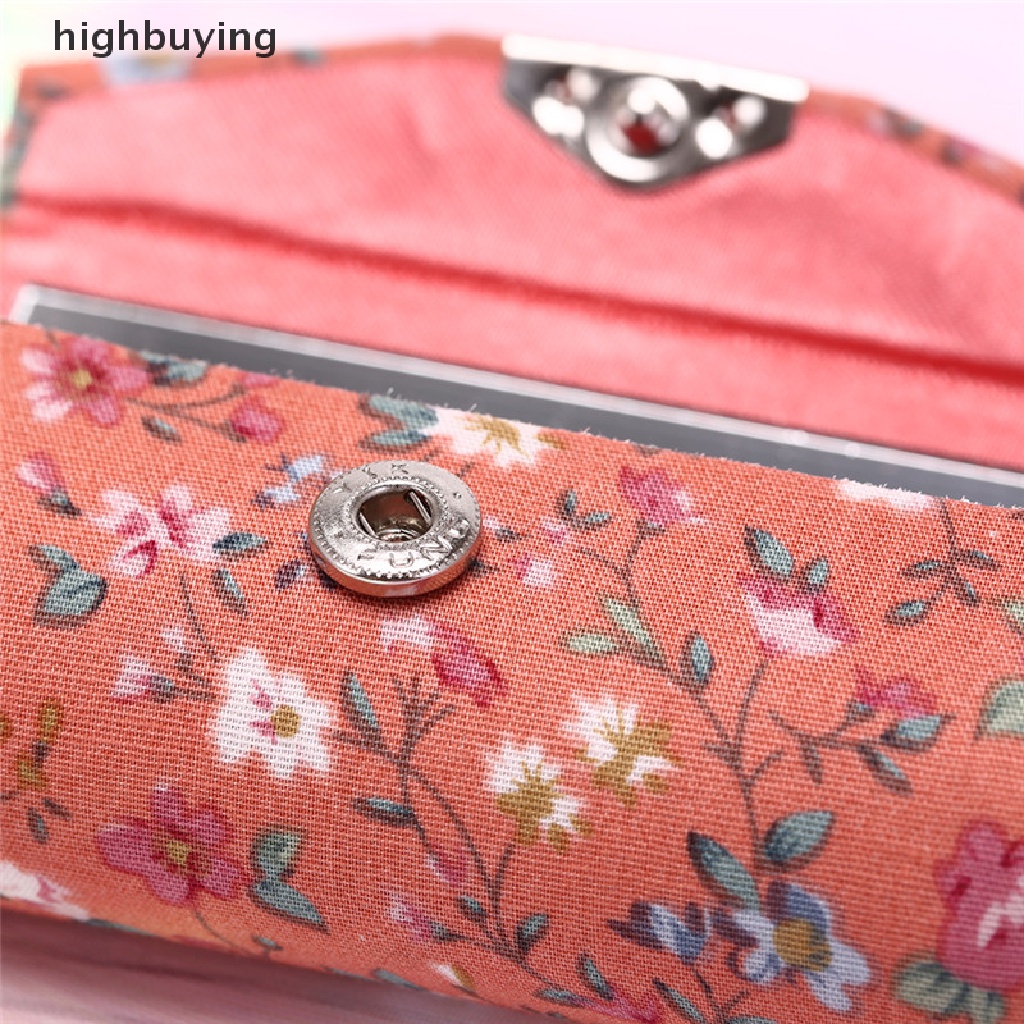 Hộp Đựng Son Môi Họa Tiết Thêu Hoa Kèm Gương Phong Cách Retro