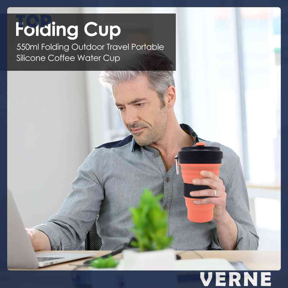 Cốc Uống Nước Silicone 550ml Có Thể Gấp Gọn Tiện Dụng