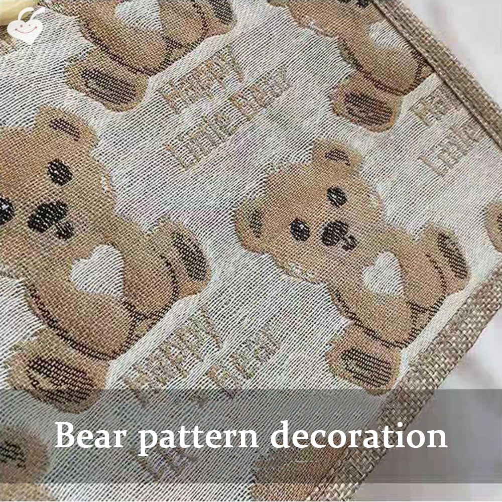 Túi Mua Sắm Bằng Sợi Đay Có Thể Tái Sử Dụng Kèm Tay Cầm Dễ Thương