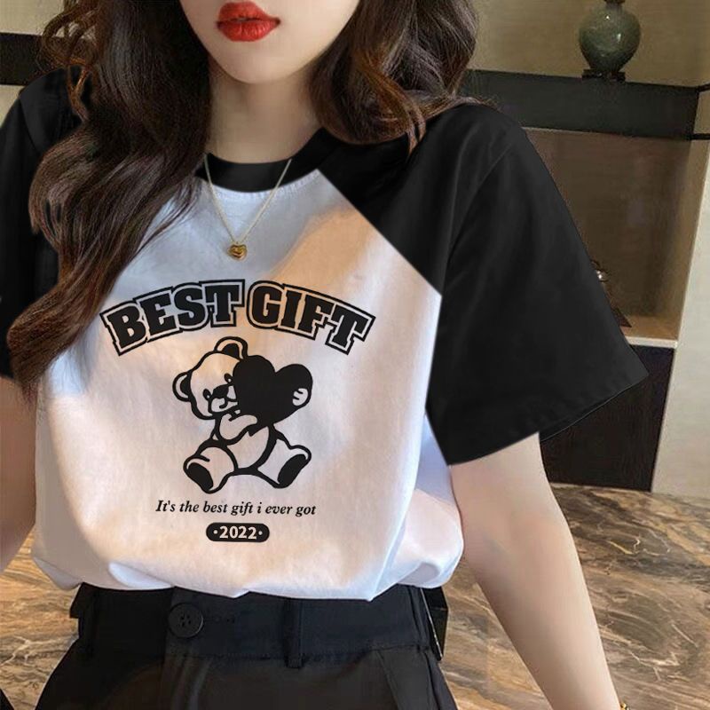 Áo Thun Cotton Tay Ngắn Dáng Rộng Phong Cách Mới Mùa Hè 2023 Cho Nữ Có Size Lớn