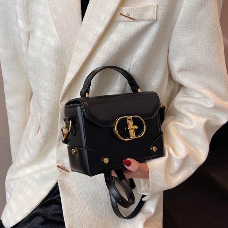 Túi Đeo Chéo Hình Vuông Cỡ Nhỏ Màu Trơn Đơn Giản Thời Trang Cho Nữ