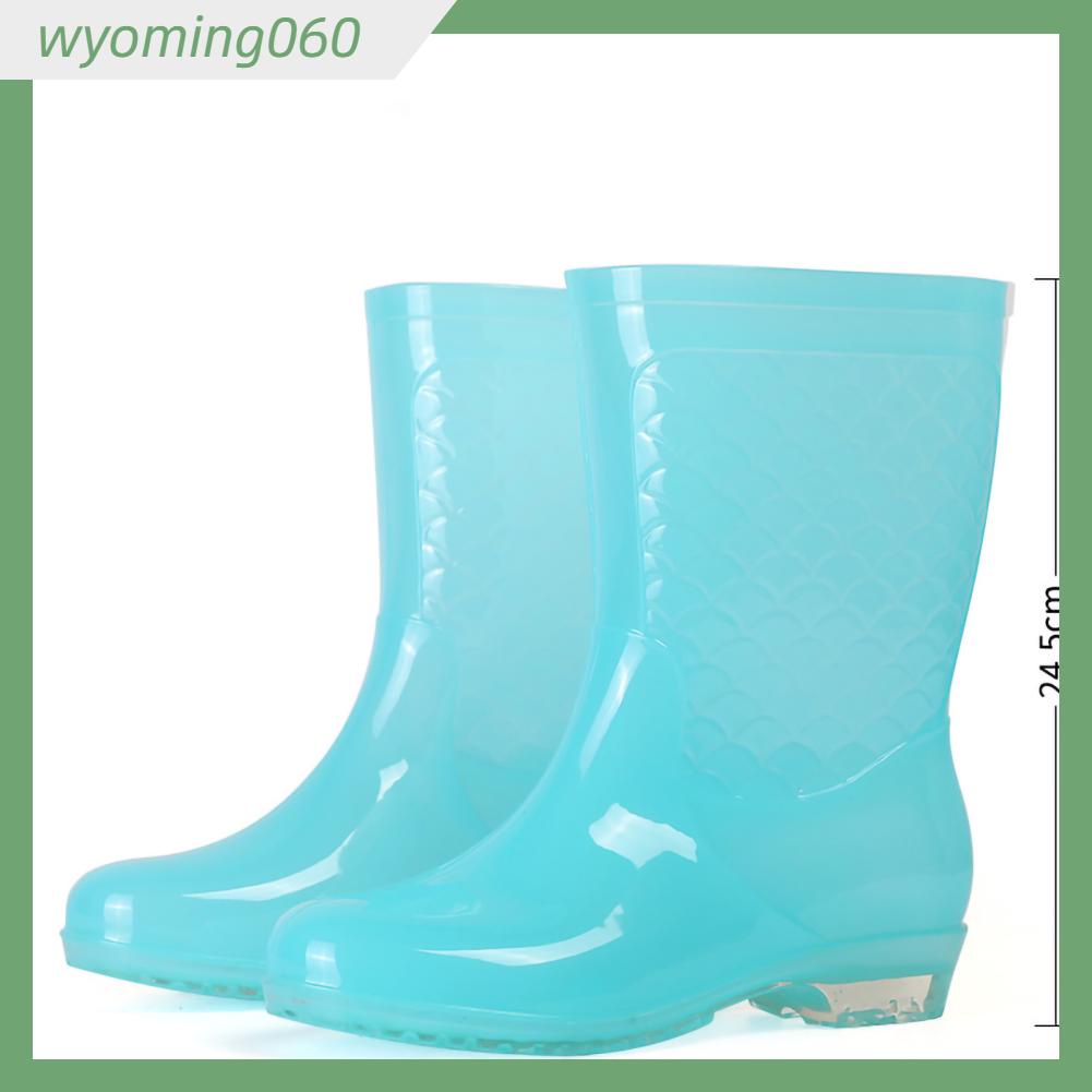 Ủng Bọc Giày Đi Mưa Bằng PVC Trong Suốt Chống Nước Chống Trượt Kèm Vải Bông Cho Người Lớn