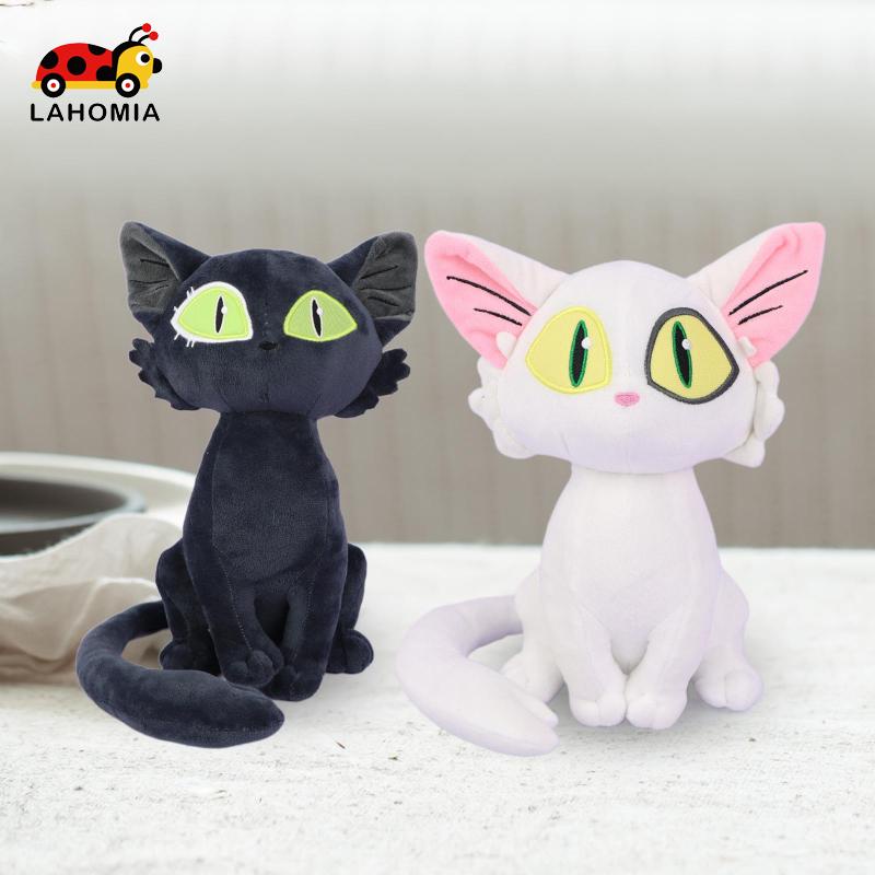 Đồ chơi nhồi bông LAHOMIA thiết kế mèo Suzume no Tojimari Daijin trắng đen trang trí nội thất đáng yêu