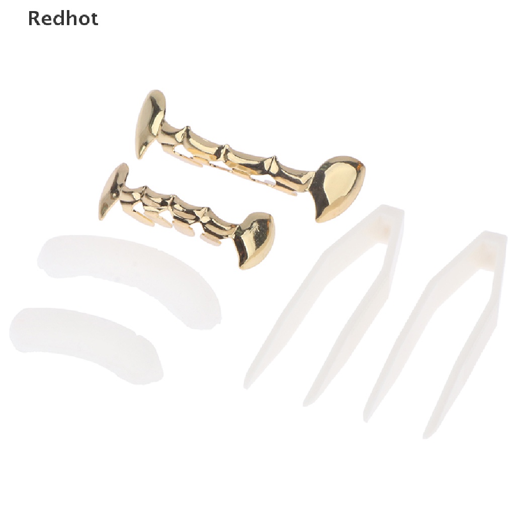 &lt; Redhot &gt; Mặt Trên Và Dưới Mạ Vàng Đồng Hình Răng Ma Cà Rồng Dracula Fangs