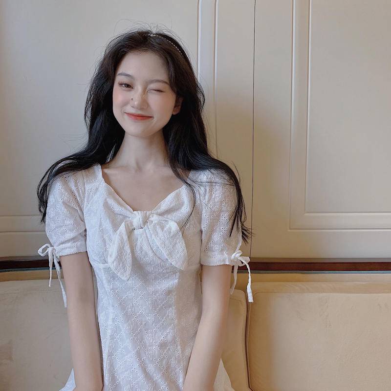 Đầm Phối Bèo Thời Trang Mùa Hè Pháp Xinh Xắn