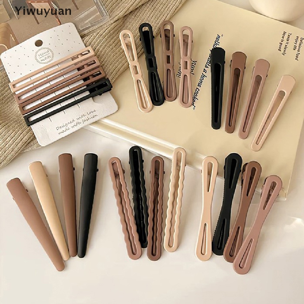 &lt; Yiwuyuan &gt; Bộ 3 / 4 Kẹp Tóc Hình Học Mặt Nhám Phong Cách Vintage Mới Cho Nữ