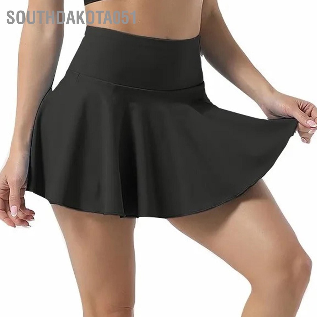 Chân Váy Xếp Li Lưng Cao Có Túi Dành Cho Nữ Tập Yoga