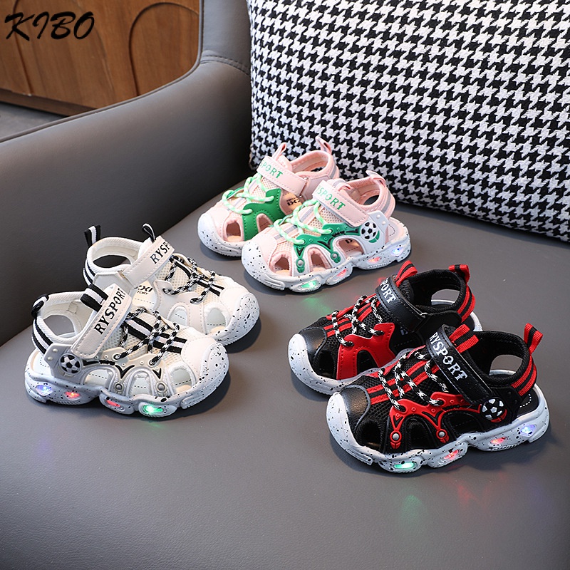 Giày Sandal Đi Biển Chống Đá Phát Sáng Mới Dành Cho Bé Trai Bé Gái 1-6 Tuổi