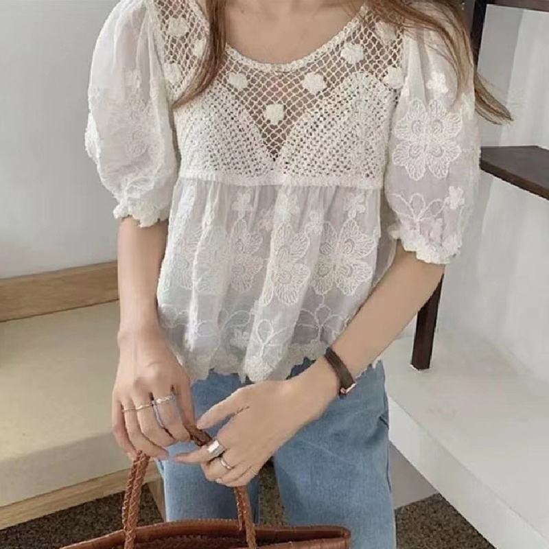 Áo Sơ Mi Tay Phồng Màu Trơn Thời Trang Dành Cho Nữ