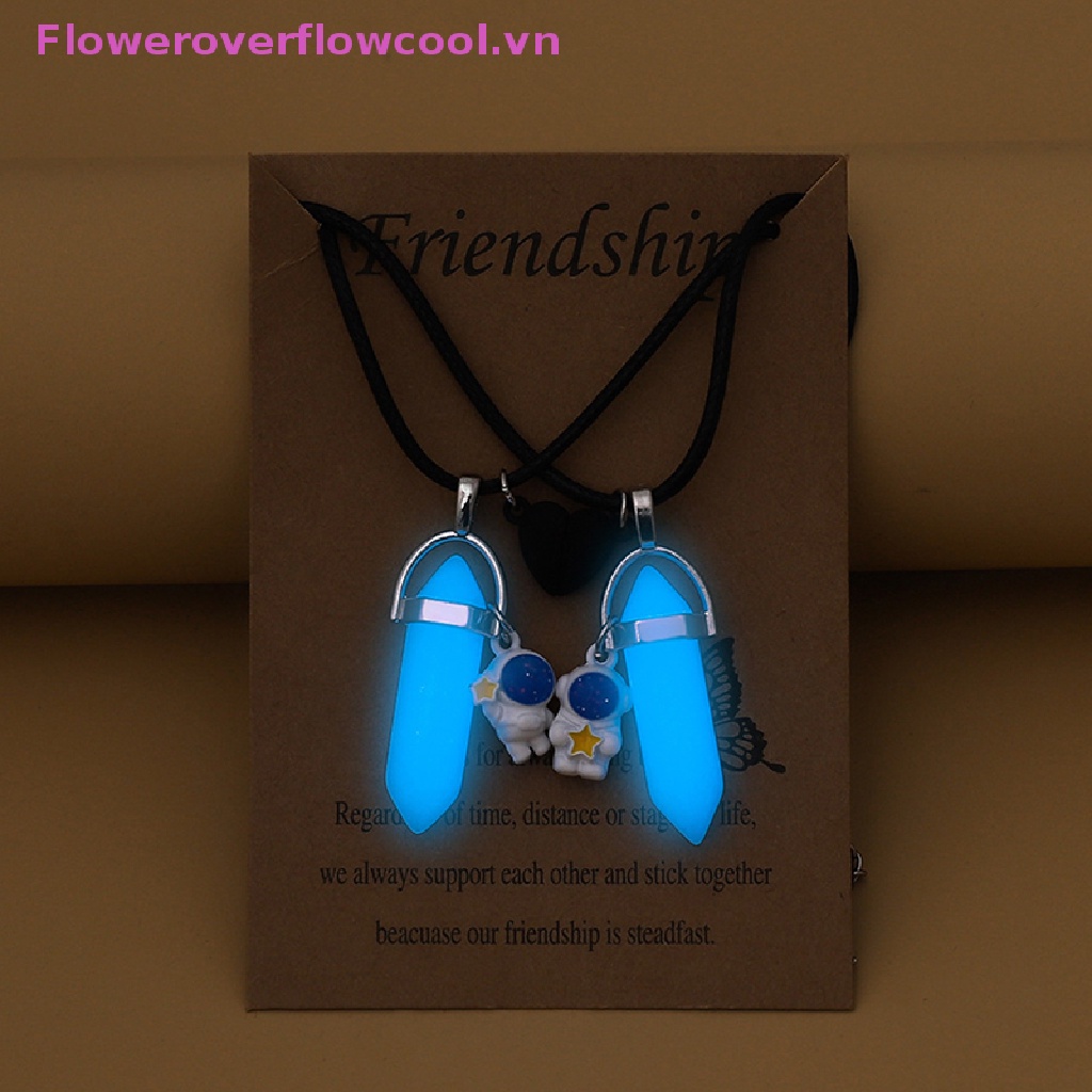 Vòng cổ Da Mặt Phi Hành Gia Nam Châm Phát Sáng Thời Trang Unisex