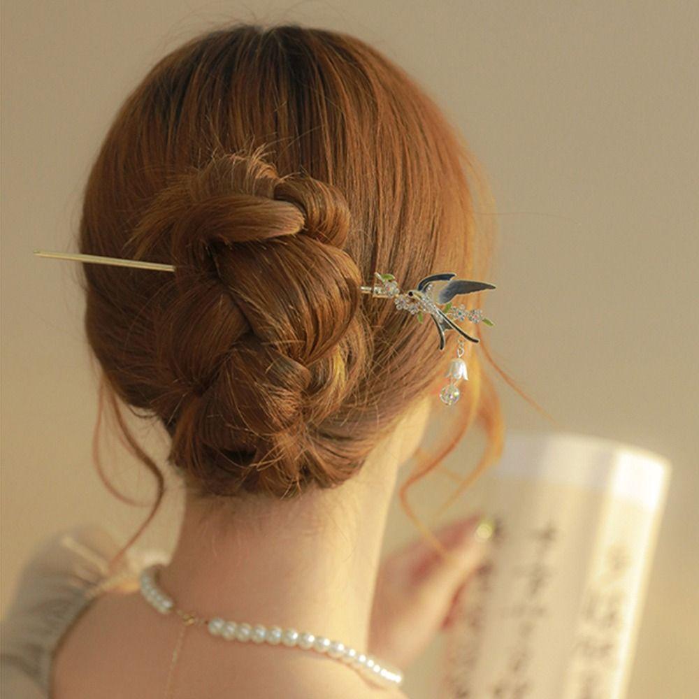AROMA Kẹp Tóc Càng Cua Bằng Hợp Kim Phong Cách Hanfu Thanh Lịch Cho Nữ