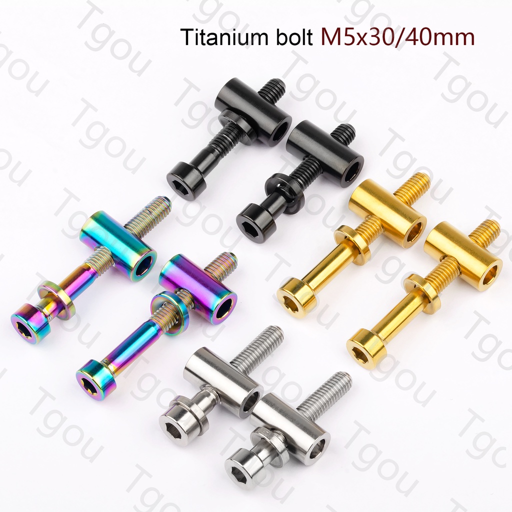Bộ Ốc Vít + Đai Ốc + Vòng Đệm Cố Định Yên Xe Đạp Leo Núi M5x30 / 40mm Bằng Titan