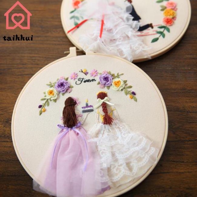 Bộ Tranh Thêu Chữ Thập Hình Cô Dâu Chú Rể Diy