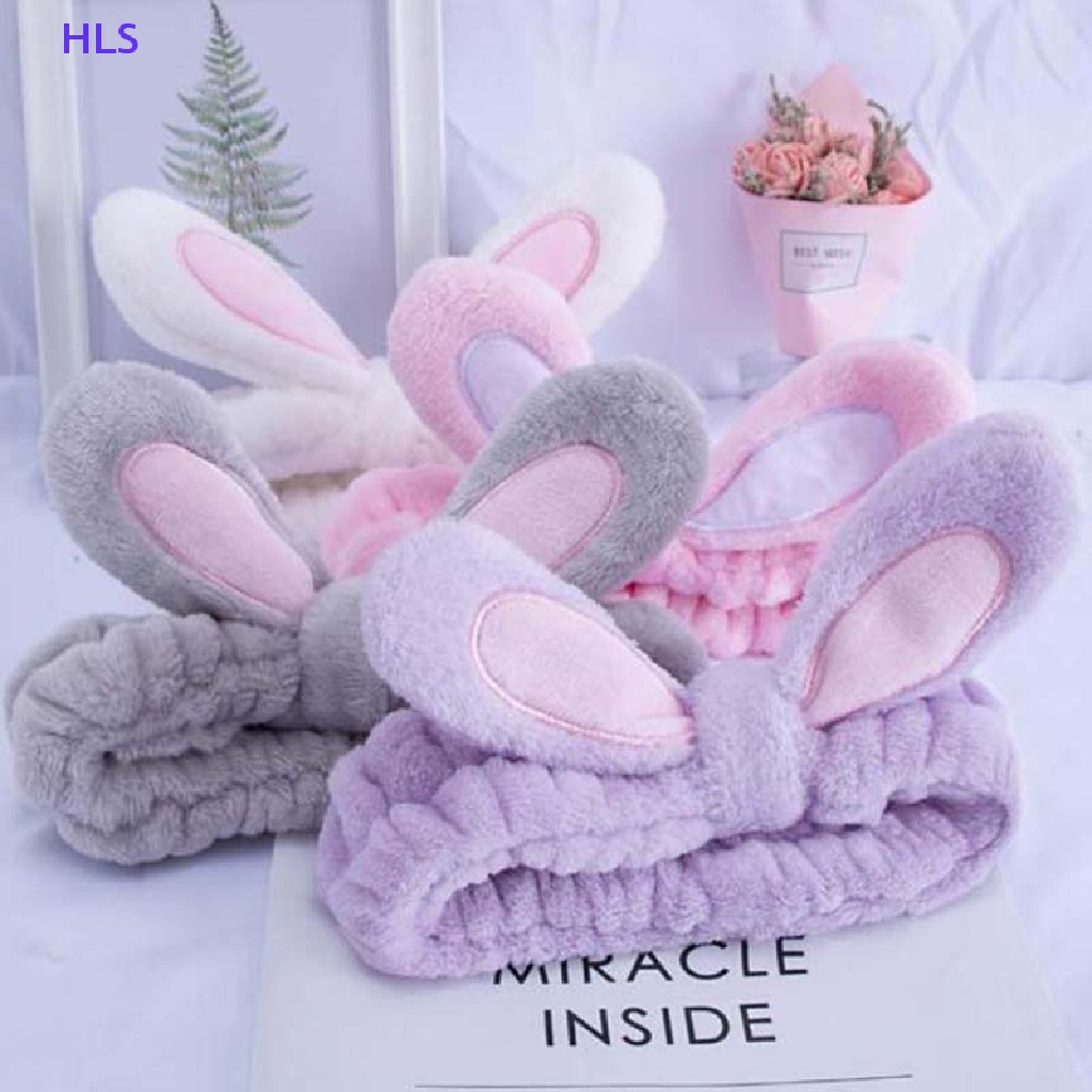 Băng Đô Tai Thỏ Dễ Thương Dùng Rửa Mặt Khi Tắm / Trang Điểm