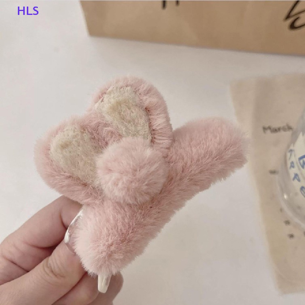 Kẹp Tóc Đính Lông Giả Hình Tai Thỏ Dễ Thương Thời Trang Cho Nữ