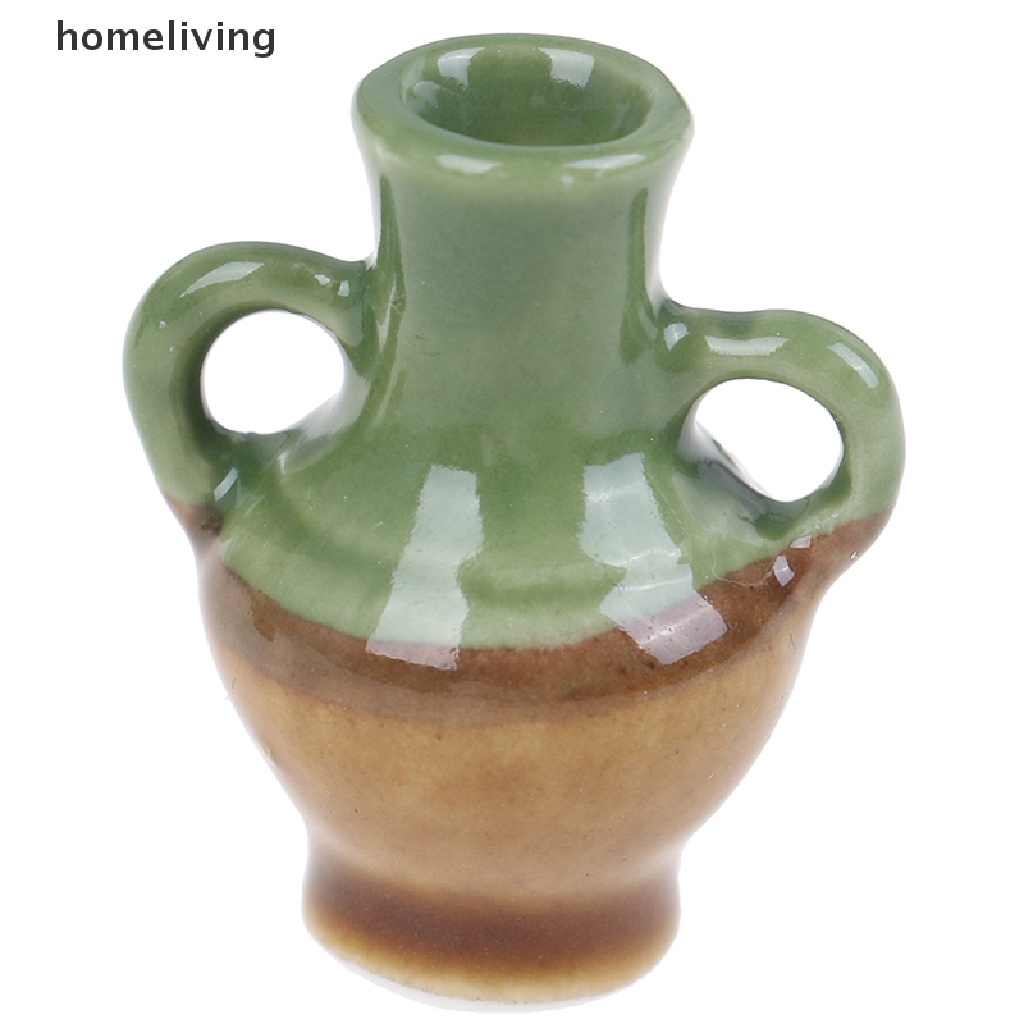 Set 2 Bình Hoa Gốm Mini Tỉ Lệ 1: 12 Trang Trí Nhà Búp Bê