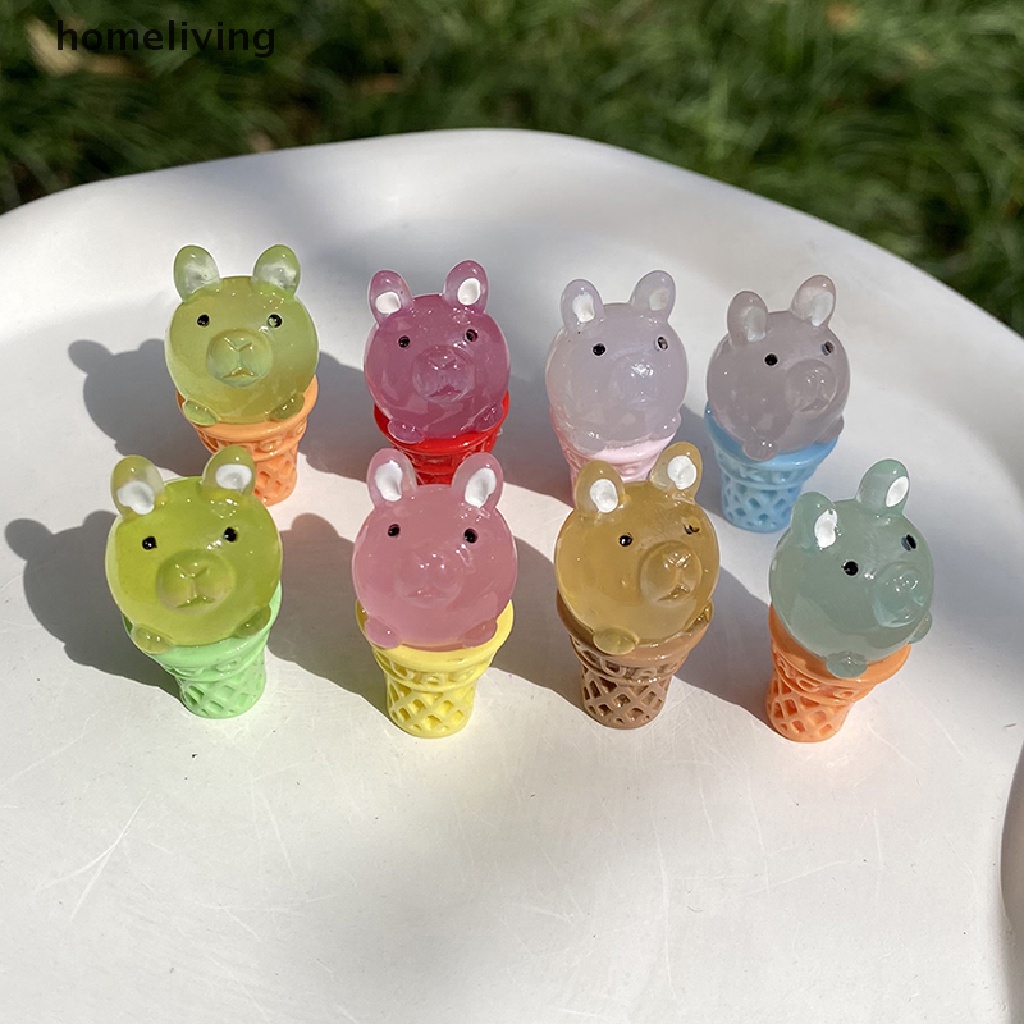 Bộ 2 Búp Bê Thỏ Hoạt Hình Kem Dạ Quang Trang Trí