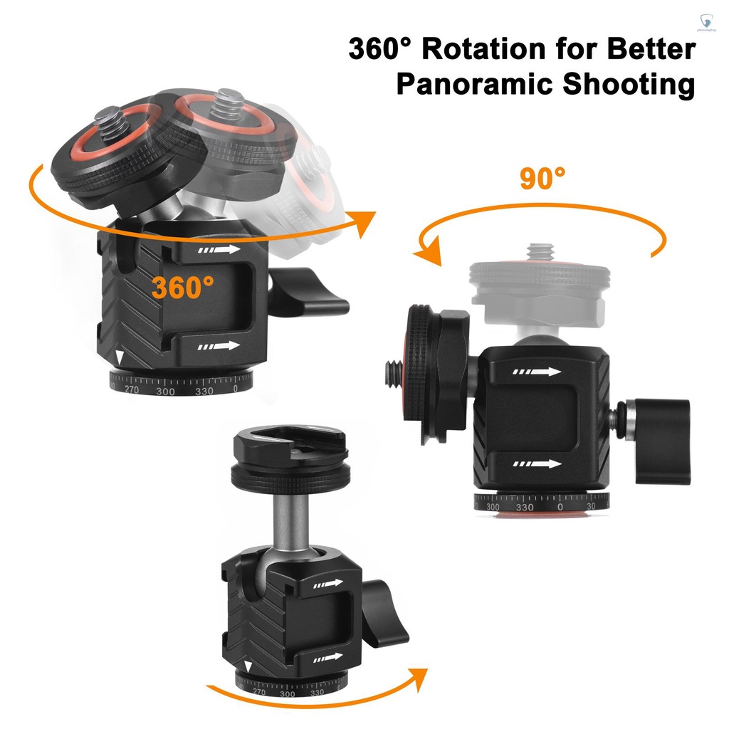 Bút Bi Mini Đa Năng Xoay 360 Độ Tiện Dụng°Đầu Chuyển Đổi Gậy Ba Chân Bằng Hợp Kim Nhôm Xoay Được Ốc Vít 1 / 4 Inch Kết Nối Cold Shoe Với Ngàm Cold Shoe Cho Máy Ảnh DSLR