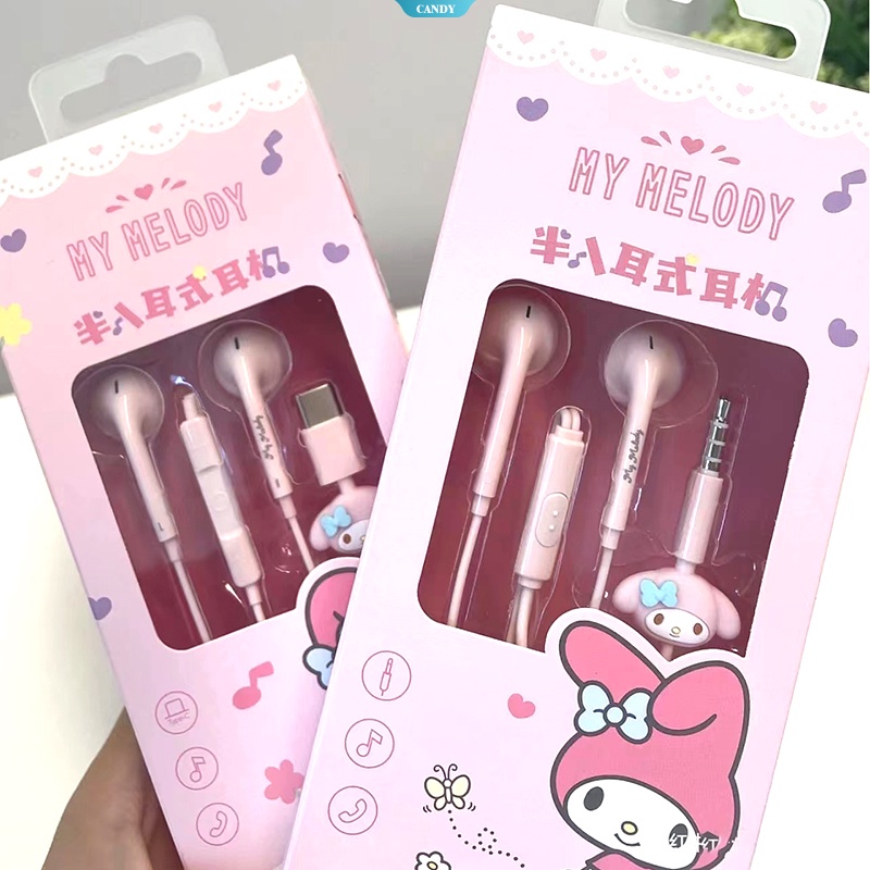 Tai Nghe Nhét Tai Giảm Tiếng Ồn Giắc Cắm 3.5mm Sanrio Cinnamoroll Kuromi Mymelody
