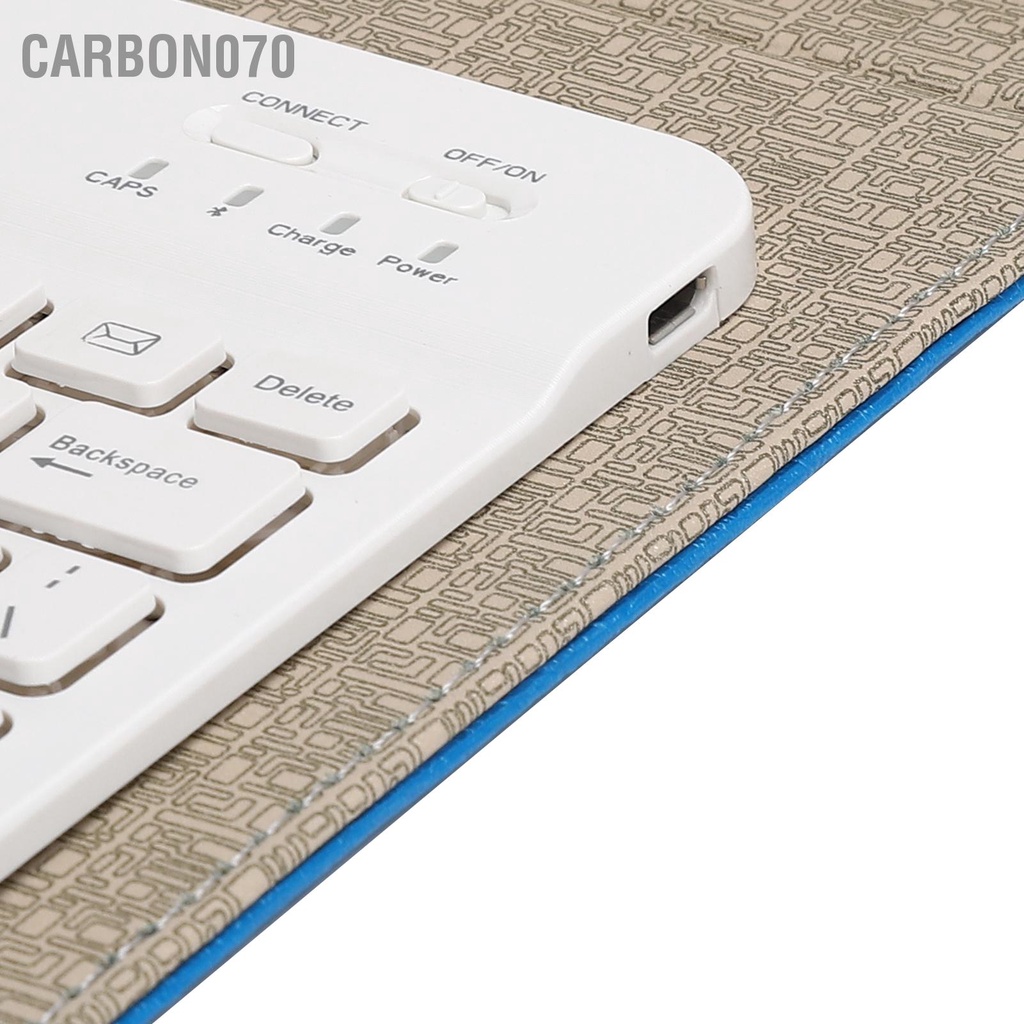 Carbon070 Bộ vỏ máy tính bảng với giá đỡ bảo vệ bàn phím Bluetooth màu trắng Đa năng cho 9 7‑10 1in
