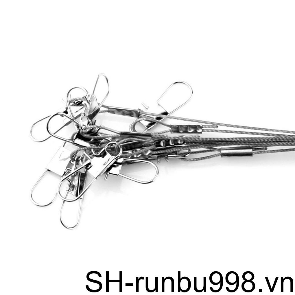 Set 10 Dây Móc Câu Cá Chống Cắn Bằng Thép Không Gỉ