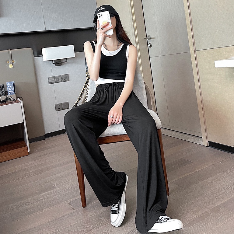 Quần ống rộng SUXI lưng cao chống nắng thời trang mùa hè cho nữ