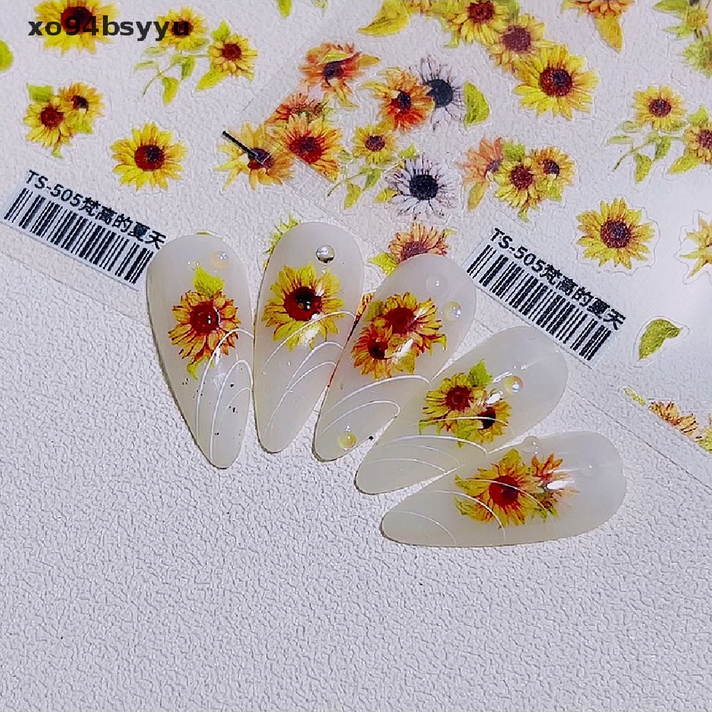 1 Tờ Sticker Dán Móng xo94bsyyu Hình Hoa Hướng Dương