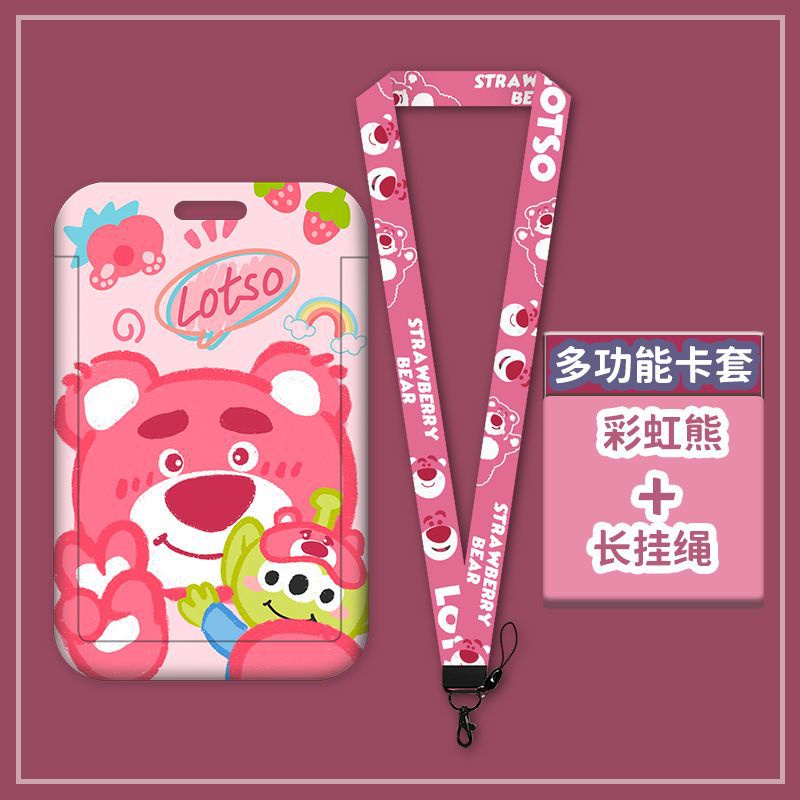 Vỏ Bọc Thẻ Hình Gấu Dâu Tây Hoạt Hình