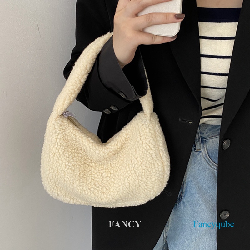 Túi Xách Lông Nhung Mềm Mại Thiết Kế Đơn Giản Thời Trang Cho Nữ