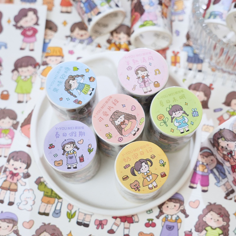 Cuộn Băng Keo Giấy Dán Trang Trí Sổ Tay Nhật Ký DIY