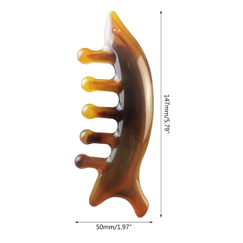 Lược Chải Tóc Massage Toàn Thân Hình Cá Mập Bằng Đá Meridian