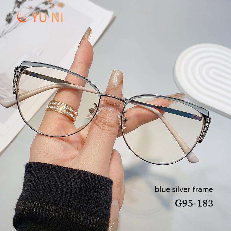 gọng kính kim loại kính chống ánh sáng xanh mắt kính đen mắt kính mắt mèo gọng mắt kính