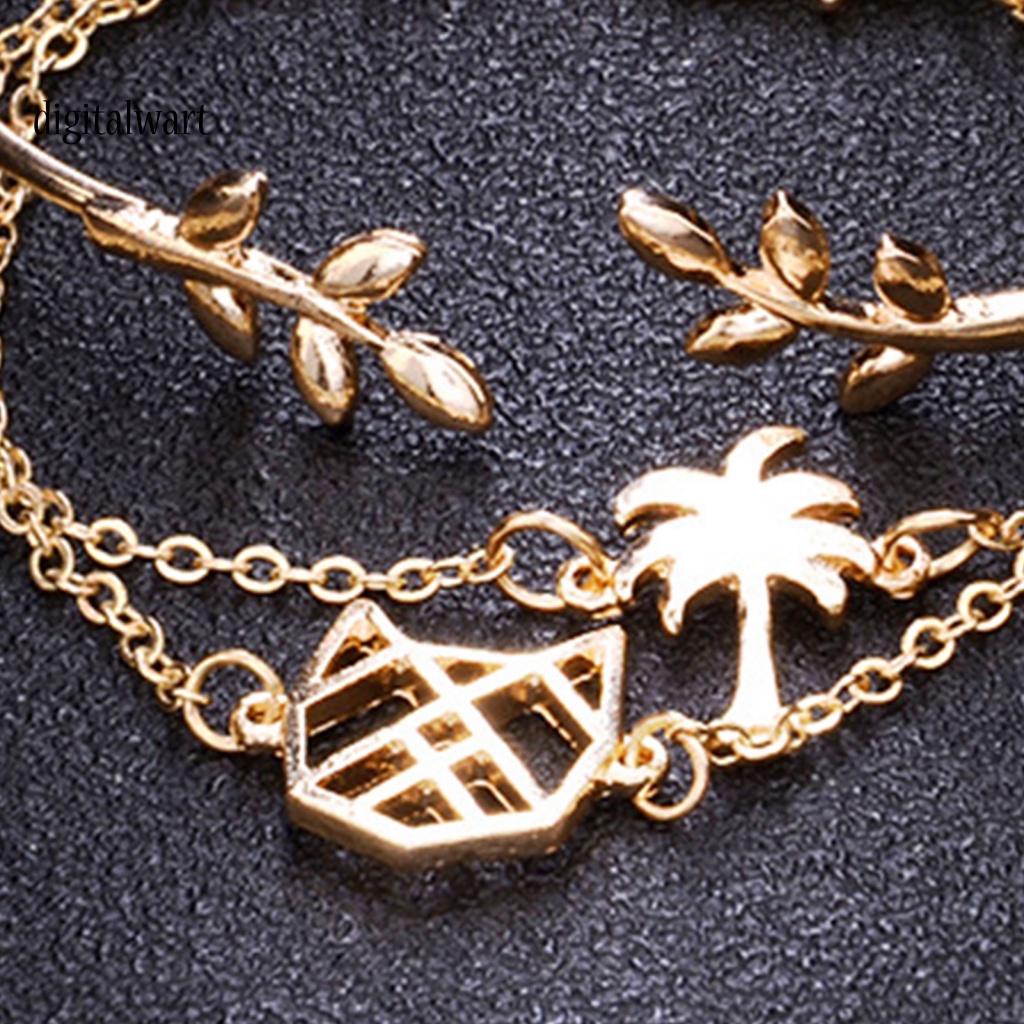 Kỹ Thuật Số| Bộ 3 Vòng Tay Hình Lá Dừa Sáng Tạo Có Thể Điều Chỉnh