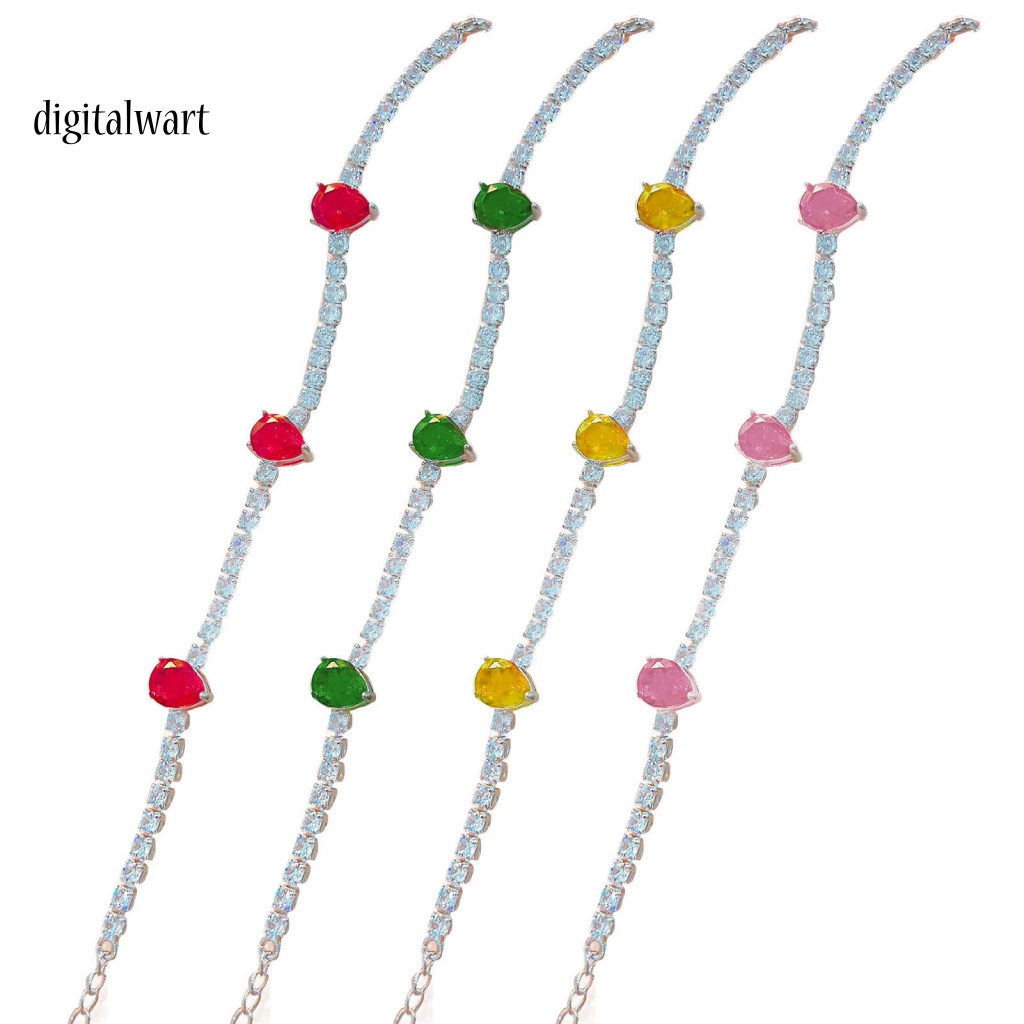 Kỹ Thuật Số| Vòng Tay Cô Dâu Đính Đá Zircon Hình Giọt Nước Có Thể Điều Chỉnh Kích Thước