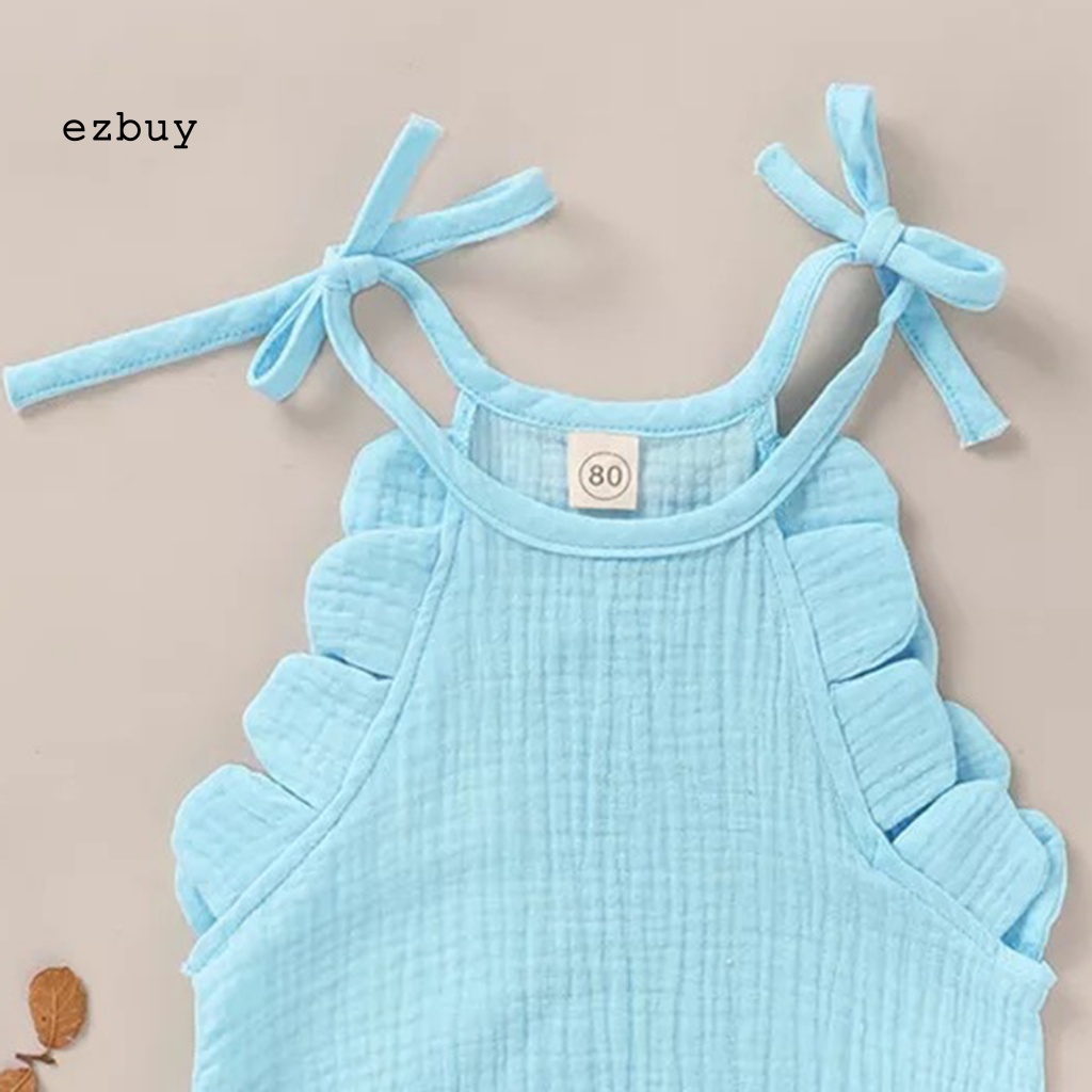 Bộ Áo Liền Quần Thoáng Khí Dễ Thương Cho Bé Gái