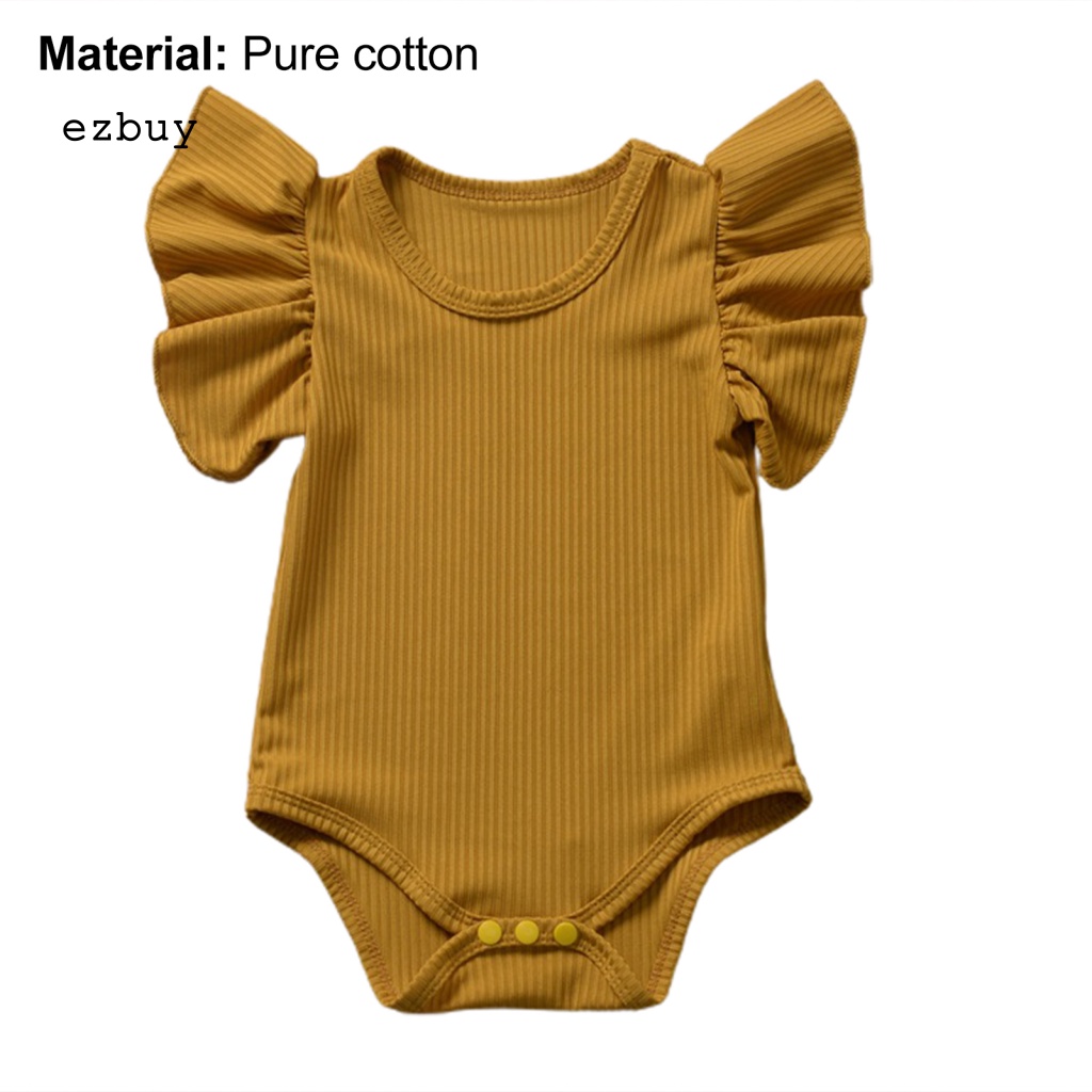 Bộ Áo Liền Quần Màu Trơn Mềm Mại Dành Cho Bé Gái