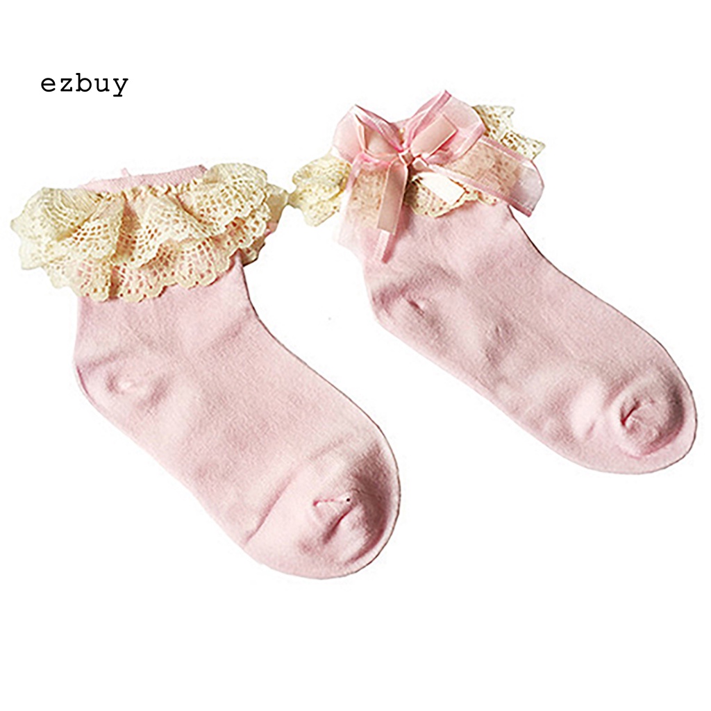 Vớ Công Chúa Phối Ren Đính Nơ Thời Trang Mùa Xuân Xinh Xắn Cho Bé Gái