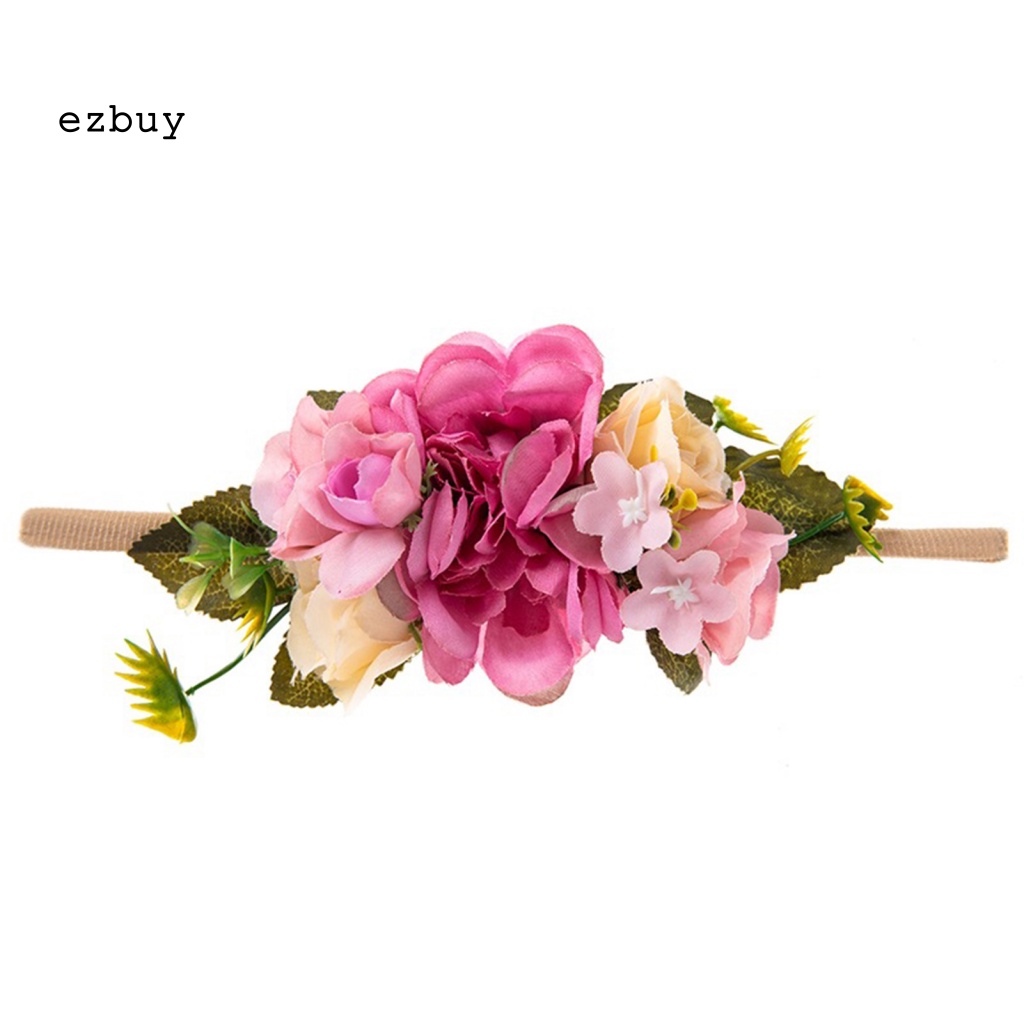 Băng Đô Hoa Bằng Nylon Co Giãn Cho Bé Chụp Ảnh